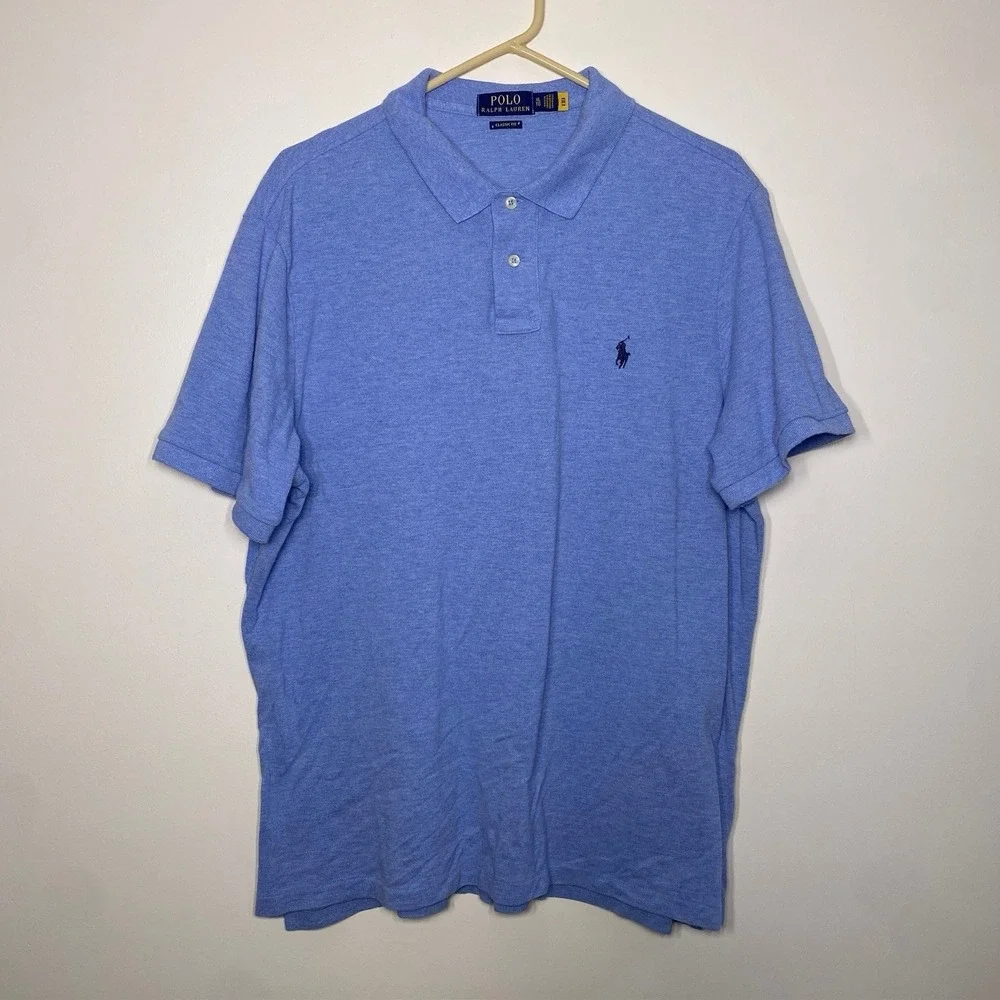 Polo Ralph Lauren Classic Fit Polo Mens‎ XL Blue Cotton Short Sleeve Preppy Pony